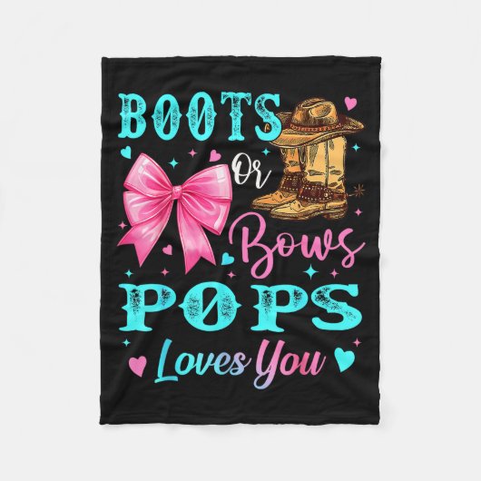 Boots Or Bows Ps Loves You Gender Reveal Family  Fleece Deken (Voorkant)