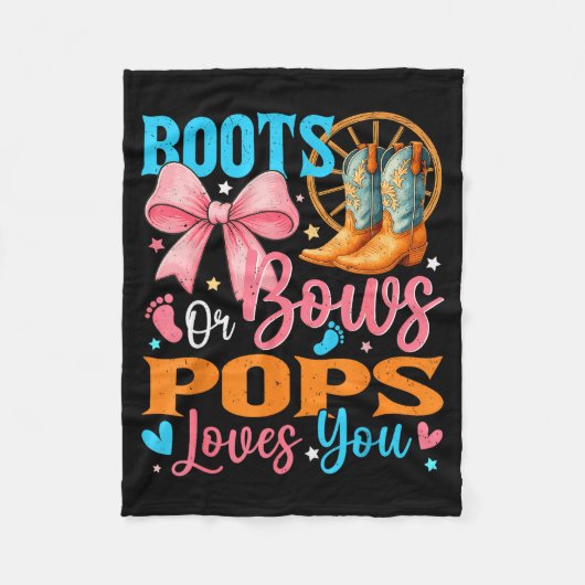 Boots Or Bows Ps Loves You Gender Reveal Family  Fleece Deken (Voorkant)