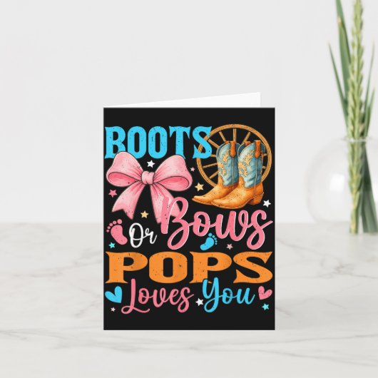 Boots Or Bows Ps Loves You Gender Reveal Family  Kaart (Voorkant)
