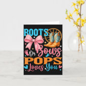 Boots Or Bows Ps Loves You Gender Reveal Family  Kaart (Gele Bloem)