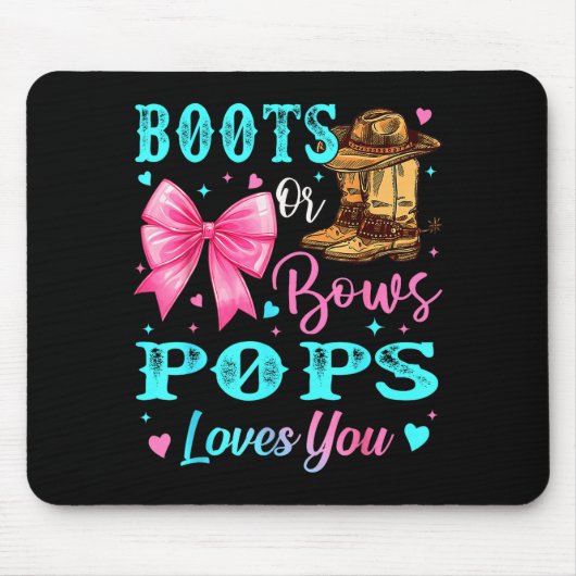 Boots Or Bows Ps Loves You Gender Reveal Family  Muismat (Voorkant)