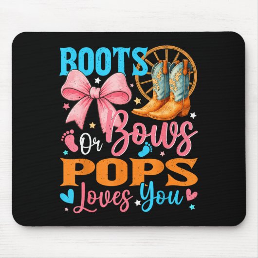 Boots Or Bows Ps Loves You Gender Reveal Family  Muismat (Voorkant)