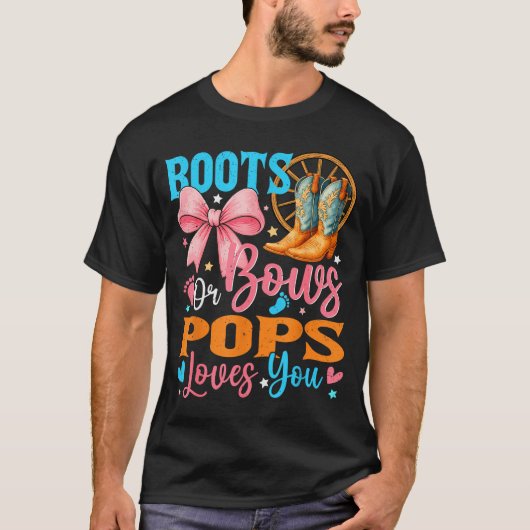 Boots Or Bows Ps Loves You Gender Reveal Family  T-shirt (Voorkant)