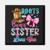 Boots Or Bows Sister Loves You Gender Reveal Famil Magneet (Voorkant)