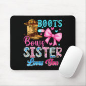 Boots Or Bows Sister Loves You Gender Reveal Famil Muismat (Met muis)