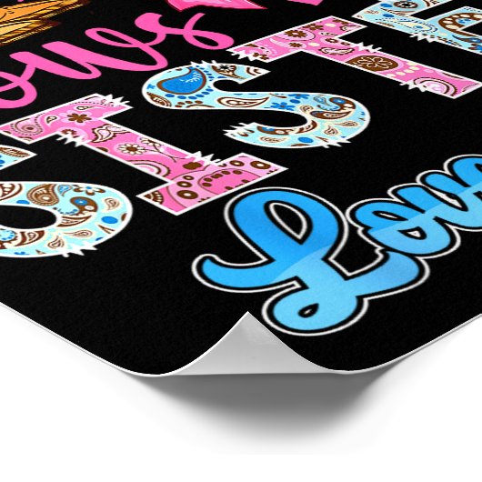 Boots Or Bows Sister Loves You Gender Reveal Famil Poster (Hoek)