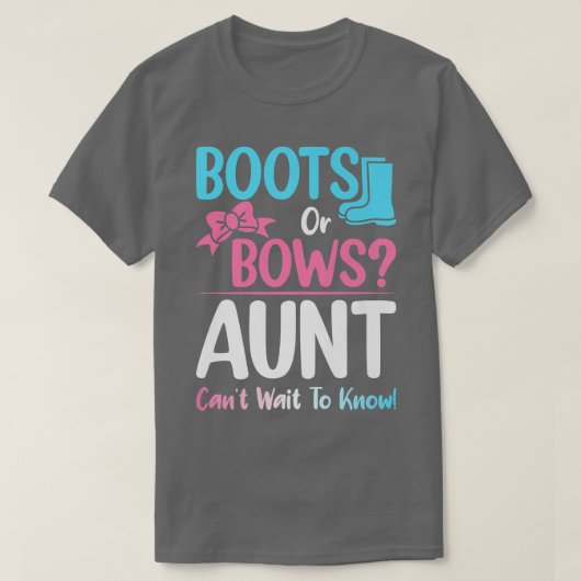 Boots or Bows tante Gender onthult zwangerschapsaa T-shirt (Design voorkant)