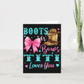 Boots Or Bows Titi Loves You Gender Reveal Family  Kaart (Voorkant)