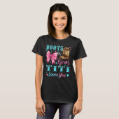 Boots Or Bows Titi Loves You Gender Reveal Family T-shirt (Voorkant volledig)