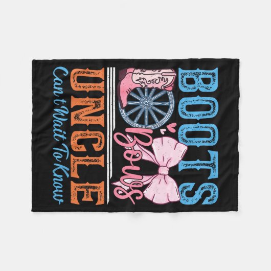 Boots Or Bows Uncle Loves You Gender Reveal Family Fleece Deken (Voorkant (Horizontaal))