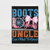Boots Or Bows Uncle Loves You Gender Reveal Family Kaart (Voorkant)