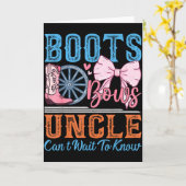 Boots Or Bows Uncle Loves You Gender Reveal Family Kaart (Gele Bloem)