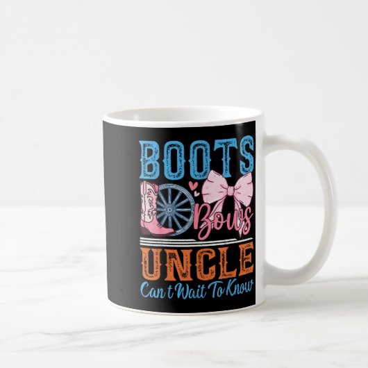Boots Or Bows Uncle Loves You Gender Reveal Family Koffiemok (Rechts)