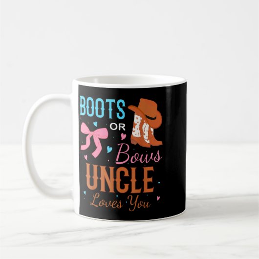 Boots Or Bows Uncle Loves You Gender Reveal Party Koffiemok (Links)