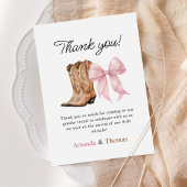 Boots or Bows Western Gender Reveal Bedankkaart
