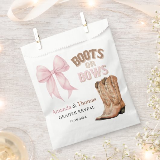Boots or Bows Western Gender Reveal Bedankzakje (Geknipt)