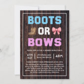 Boots or Bows Western Gender Reveal Kaart (Voorkant)