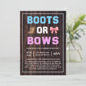 Boots or Bows Western Gender Reveal Kaart (Staand voorkant)