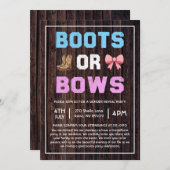 Boots or Bows Western Gender Reveal Kaart (Voorkant / Achterkant)