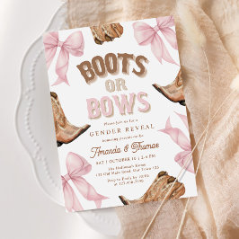 Boots or Bows Western Gender Reveal Kaart