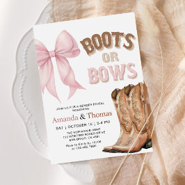 Boots or Bows Western Gender Reveal Kaart
