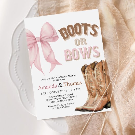 Boots or Bows Western Gender Reveal Kaart