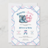 Boots or Bows Western Gender Reveal Kaart (Voorkant)