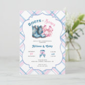 Boots or Bows Western Gender Reveal Kaart (Staand voorkant)