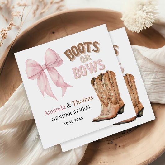 Boots or Bows Western Gender Reveal Servet