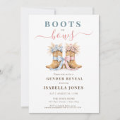 Boots or Bows Western Theme Gender Reveal Kaart (Voorkant)