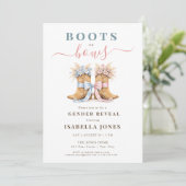 Boots or Bows Western Theme Gender Reveal Kaart (Staand voorkant)