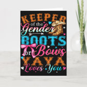 Boots Or Bows Yaya Loves You Gender Reveal Family  Kaart (Voorkant)