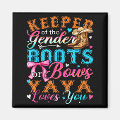 Boots Or Bows Yaya Loves You Gender Reveal Family Magneet (Voorkant)