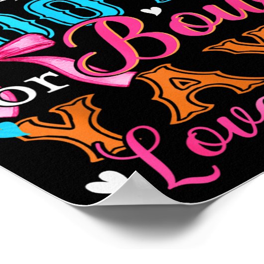 Boots Or Bows Yaya Loves You Gender Reveal Family  Poster (Hoek)