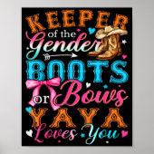 Boots Or Bows Yaya Loves You Gender Reveal Family  Poster (Voorkant)