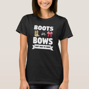 Boots or Bows Zwangerschap Aankondiging Geslacht T-shirt
