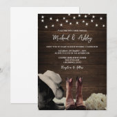 Boots & Rozen gepersonaliseerde huwelijksuitnodigi Kaart (Voorkant / Achterkant)