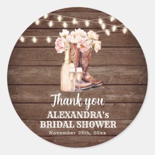 Boots Rustic Cowgirl BRUIDJESSCHOONMAAKPARTIJ Dank Ronde Sticker