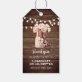 Boots rustieke cowgirl VRIJGEZELLENFEEST dank u Cadeaulabel (Voorkant)