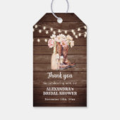 Boots rustieke cowgirl VRIJGEZELLENFEEST dank u Cadeaulabel (Achterkant)