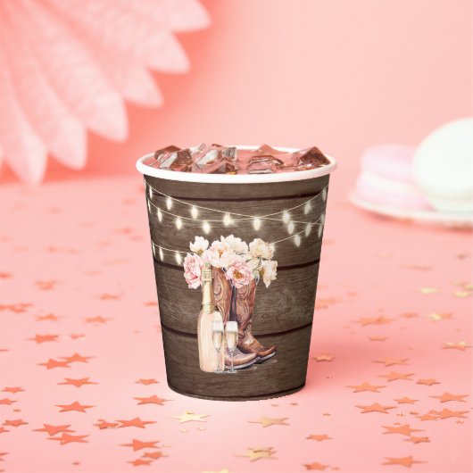 Boots rustieke cowgirl VRIJGEZELLENFEEST dank u Papieren Bekers (Insitu)