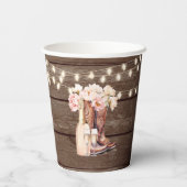 Boots rustieke cowgirl VRIJGEZELLENFEEST dank u Papieren Bekers (Achterkant)