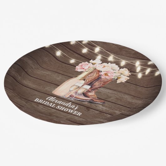 Boots rustieke cowgirl VRIJGEZELLENFEEST dank u Papieren Bordje (Gekanteld)