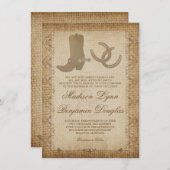 Boots Spurs Hoefijzers Western Wedding nodigt uit Kaart (Voorkant / Achterkant)