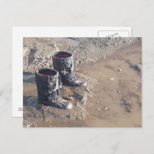 Boots stuck in de modder briefkaart (Voorkant / Achterkant)
