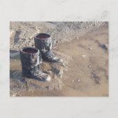 Boots stuck in de modder briefkaart (Voorkant)