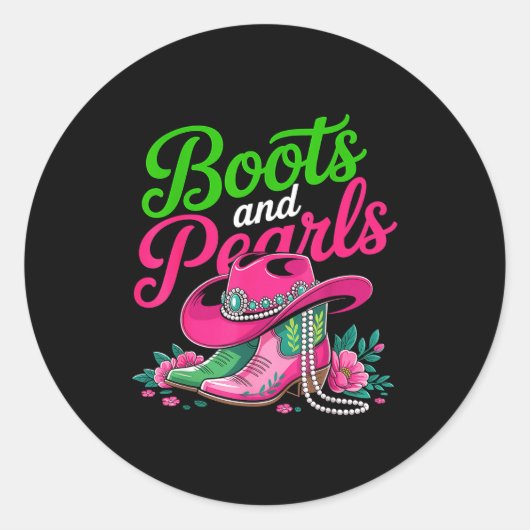 Boots To The Ground Nk Cowgirl  Ronde Sticker (Voorkant)