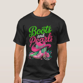 Boots to The Ground Pink Cowgirl T-shirt