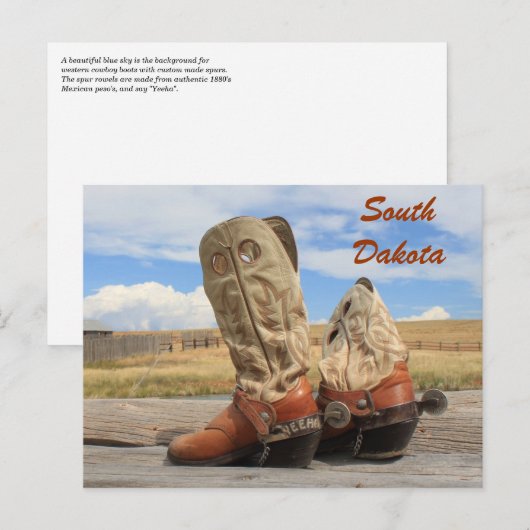 Boots uit South Dakota Briefkaart (Voorkant / Achterkant)
