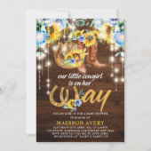 Boots van de landelijke cowgirl bloemenkinderfeest kaart (Voorkant)